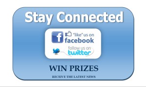 Stay connected on facebook and twitter button