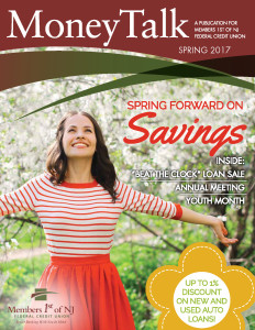 Spring 2017 newsletter coverpage with a lady standing with her arms wide open in front of trees