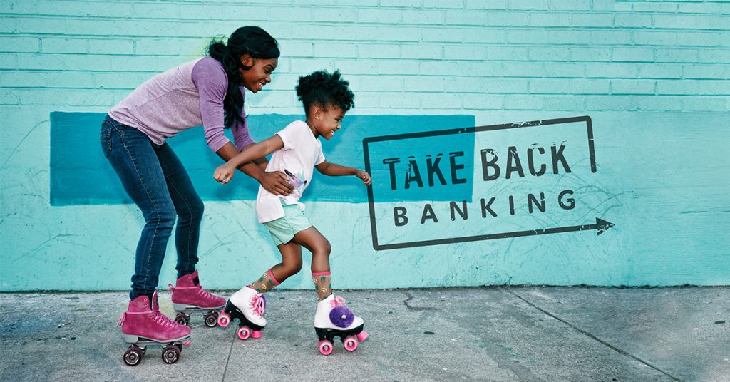 mom & daughter rolling skating